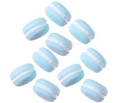 Simulación Macaron Cake Artificial Resina Food Toys 10 Pcs Modelo de Alimento Falso Lago azul