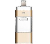 Exsha 3 en 1 USB Flash Drive Expansión Memory Stick Otg Pendrive para Iphone Ipad Android PC Oro 32 GB