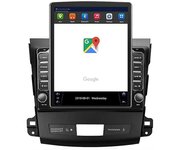 JIULUNET Reproductor multimedia de radio de coche para Mitsubishi Outlander 2006-2011 Peugeot 4007 para Tesla Style 9.7 pulgadas