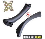 Para BMW E90 E91 Para BMW Serie 3 Panel de la manija de la puerta interior del sedán Cubierta de moldura 51417230850 51419150335 51419150340 Black-...