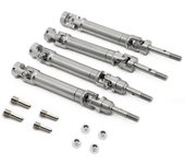 Eje de transmisión de acero inoxidable de metal de 4 piezas CVD para 1/10 Traxxas Slash Stampede VXL 4WD RC Car Upgrade P Plata