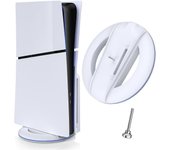 Unbrand Soporte vertical para consola PS5 Slim, Reemplazo de soporte de base delgada PS5 con tornillo y 2 puertos USB para PS 5 Slim Console Disc y...
