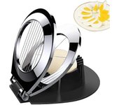 Cortador de huevos hecho de acero inoxidable, herramienta de corte de huevos, regalo de metal de cortador de huevos 2 en 1