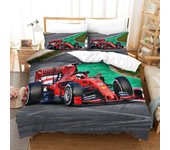 Juego de ropa de cama F1 Racing de 3 piezas con fundas de almohada Funda nórdica racing con cierre de cremallera Funda de edredón de microfibra sua...