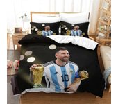 Kerota Fundas nórdicas Messi Juego de fundas nórdicas para campeones de la Copa del Mundo, juego de cierre de cremallera Juego de ropa de cama para...