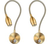 Lámparas de lectura LED regulables, luces de lectura de montaje en pared para cabecera de cama, cuello de cisne flexible con enchufe de atenuación ...