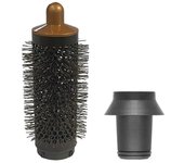 Peine cilíndrico y adaptador compatible Dyson Styler / Accesorios de secador de pelo supersónico, herramienta de cabello rizado, dorado y gris