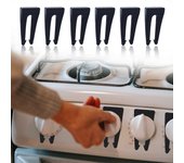 Cubiertas de perillas de estufa, 6pcs seguro Botón de gas Bloqueo de protección Potable Práctico estufa de gas de cocina Perilla de seguridad infantil