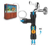 Tipo de grifo de 3 vías Práctico grifo de limpieza de pecera Cambiador de agua Divisor Conector de riego Bomba cambiadora de agua