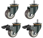 Ruedas giratorias, 4 ruedas de servicio pesado de rosca M16 PCS con freno Universal 360 Swivel Nature Trolley Re Como se muestra