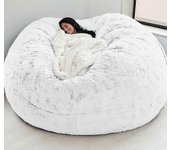 unbrand Nuevo Sillón Puff Extra Grande Sofá Cubierta Sofá Tumbona Perezosa Interior Para Adultos Niños Sin Silla 135*65CM White
