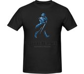 Johnnie Music y Walker Camisa Hombre' s Cómoda camisa de manga corta con cuello redondo de algodón camiseta de moda Blackghuegudw101 L