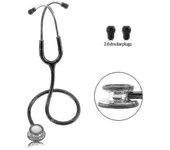 Estetoscopio de cardiología profesional - Doble cabezal - Equipo médico para médicos, enfermeras y estudiantes-En stock Negro