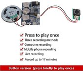 17 minutos de sonido de voz audio grabadora de música de la placa de la placa del chip del módulo de música programable para la tarjeta de felicita...