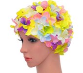 Gorro de baño floral retro para mujer
