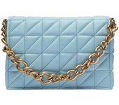 Bolso de hombro de la cadena del rombo de damas Bolso de diseño de hebilla magnética única Azul