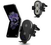 Soporte de cargador de coche inalámbrico de doble bobina compatible con Samsung Z Flip 3, carga rápida Qi 15w - PW