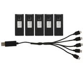 Accesorios para drones 5 piezas de batería de litio para drones 3.7v 1800mah accesorios para modelos de aviones de control remoto con cable de carga