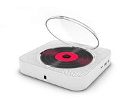 Reproductor de CD portátil con altavoz Bluetooth, estéreo, pantalla LED, montaje en pared, música, control remoto IR, radio FM, fq