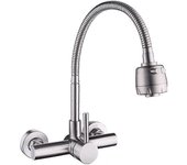 Grifo de cocina Grifo de fregadero de acero inoxidable 304 montado en la pared Grifo de fregadero giratorio 360 con manguera flexible