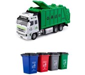 Camión de basura de aleación, coches de juguete para niños Verde