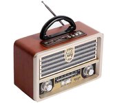 Tsim Radio retro de madera, radio AM SW FM, altavoz inalámbrico Bluetooth 4.0, con estilo anticuado, bajo fuerte, mini audio al aire libre a todo v...