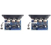 2 placas de amplificador de potencia digital de 2,1 canales + cable de audio AUX 2 subwoofer BT5.0 de 25 W + 50 W Clase D Ampl Azul