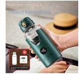 Hervidores eléctricos portátiles inalámbricos de 220 ml, taza térmica, hacer té, café, viajar, hervir agua, mantener caliente Rosa