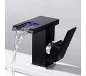 Grifo de baño LED en cascada, negro-bueno