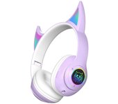 Mujeres Niñas Pretty Girl Devil Earbuds Wireless Comfortable School Home Office Púrpura