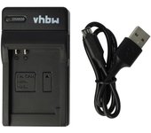 Cargador USB vhbw compatible con Canon Digital Ixus 75, 82, 80 is, 850 IS, 800 IS, 860is Cámara Videocámara/Batería - Estuche de carga, indicador d...