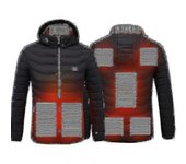 Chaqueta térmica, abrigo térmico eléctrico cálido al aire libre de invierno, 8 zonas de calefacción -ys Negro L
