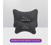 Almohadas para el cuello del coche Pu Cuero Espuma viscoelástica Reposacabezas Cojín lumbar para Jaguar Xf Xj Xfr Xkr S-type F-type X-type F-pace I...
