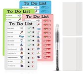 Conjunto de tabla de tareas para el tablero de la lista diaria de los niños, planificador diario familiar, tablero de mensajes con control deslizan...