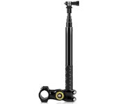 Accesorio de manillar de motocicleta de bicicleta Adaptador de soporte de soporte de cámara de teléfono y soporte de monopié para Insta 3 negro