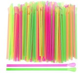 400pcs Pajitas de cuchara Pajitas de granizado Pajitas de cuchara Pajitas de bebida desechables para conos de hielo 20.00X0.60X0.60CM