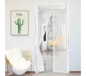 Zhiyi mosquiteras para puertas mosquitera magnética pantalla de puerta cortina de malla Blanco 80*200cm
