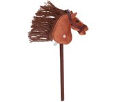 Juguete de palo de caballo de peluche de 70 cm de altura Lindo Expresión 2 Efecto de sonido Caballo de palo de peluche al aire libre Marrón oscuro