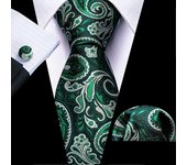 Moda De Seda De Los Hombres Corbata Verde Verde Azulado Sólido Paisley A Rayas A Cuadros Floral Animal Corbata Pañuelo Conjunto Barry Wang 6614