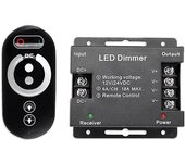 Dc12-24V Light Rf Touch Controlador remoto Dimmer para 5050 luces de cinta de un solo color Ajustar Brightnes Negro