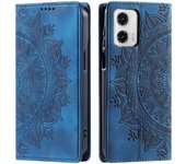 Funda de teléfono de cuero para Motorola Edge 50 Fusion Azul