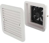 Ventilación de nevera silenciosa de 12 V con ventilador para remolque de RV Caravana Aire lateral Escape de viento fuerte Blanco