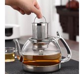 Juegos de té de café cocina de inducción resistente al calor tetera de vidrio multifuncional olla de filtro 1000ml olla