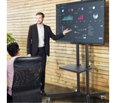 Aespa Soporte de soporte ajustable para carro de TV móvil para pantalla plana LCD / LED de 32-65 pulgadas con ruedas # 1