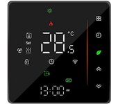 Controlador de temperatura de termostato inteligente WiFi programable semanalmente Admite control táctil-3A negro
