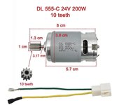 Piezas de juguete a estrenar Motor de coche eléctrico Motor de juguete 1 cm 10 dientes 6V /12V 24V DL555 accesorios Motorreductores RS555 SOS 555 2...