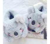 Zapatillas De Dibujos Animados Lindo Koala Forma De Algodón Zapatos De Algodón De Origen Mujer Niña Cálido Invierno Zapatos De Interior Piso Casual...