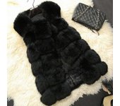 Mujer Faux Fur Chaleco Chaleco Chaleco Body Warmer Sleeveless Jacket Coat_y Negro M