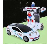 Coche de juguete de policía de deformación universal eléctrica con luz, coche robot transformador G con destornilladores