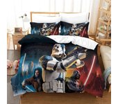 Kerota Juego de ropa de cama con funda nórdica de Star Wars, funda nórdica impresa de películas de ciencia ficción y funda de almohada, funda nórdi...